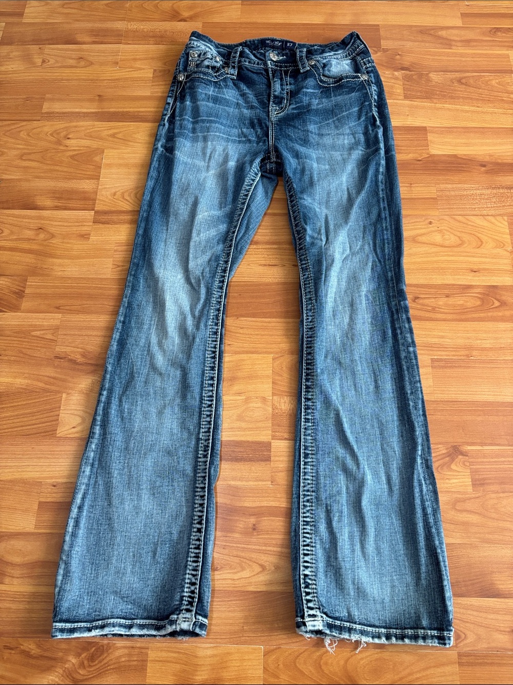 Miss Me Vintage Wash Blue Bootcut Jeans